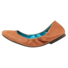 Ralph Lauren - Ballerine in pelle Tan con logo in rilievo - misura 37
