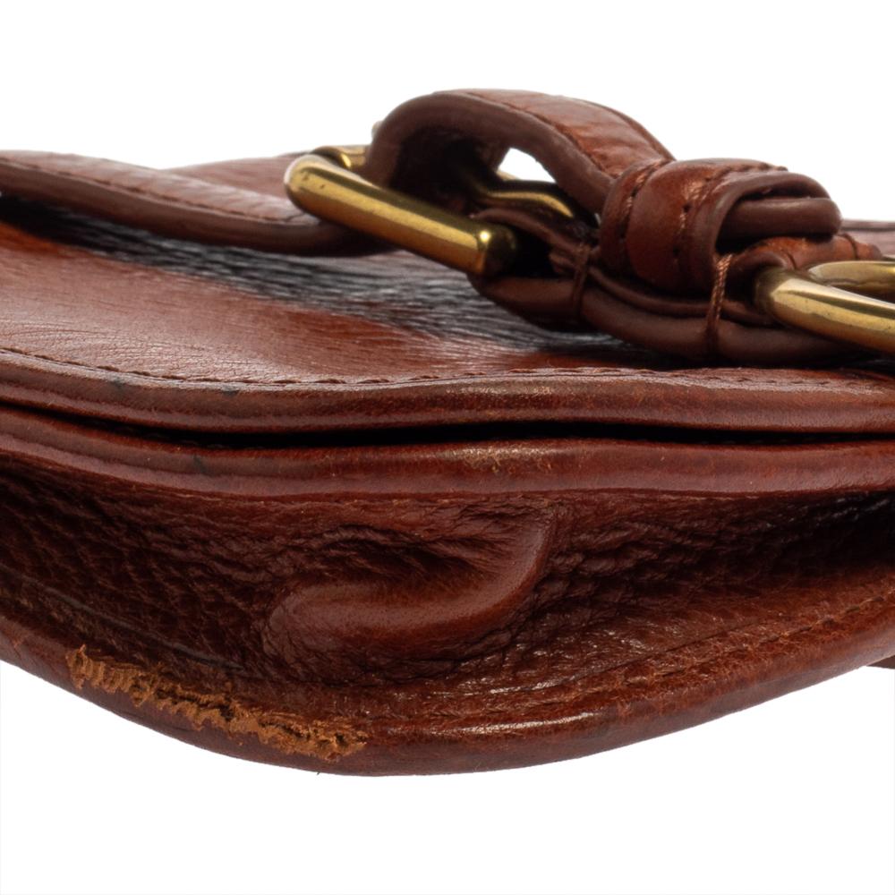 Braune Leder-Mini-Tasche von Ralph Lauren 4