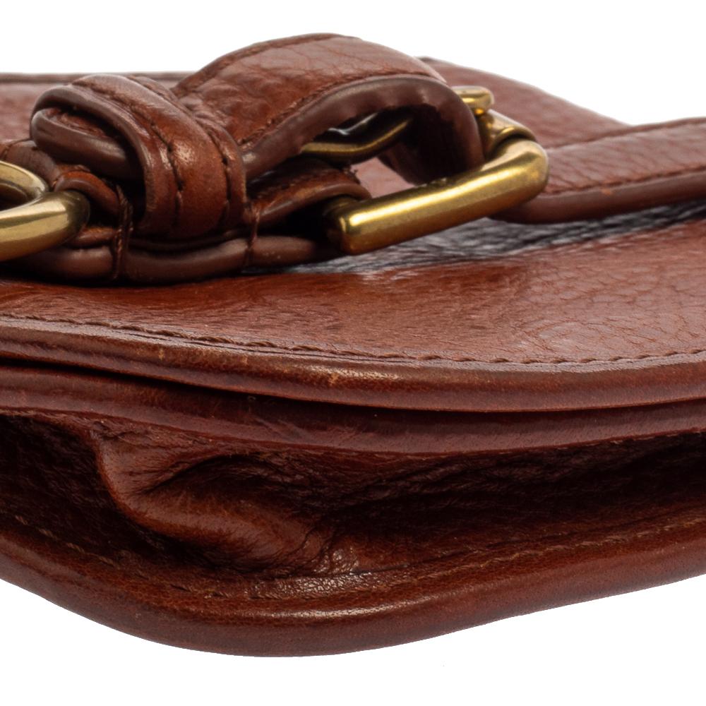 Braune Leder-Mini-Tasche von Ralph Lauren 5