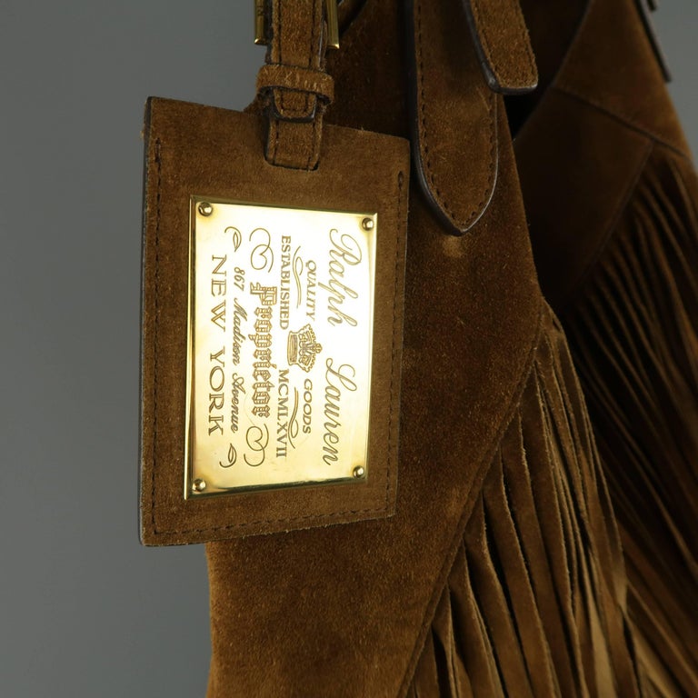 ralph lauren fringe hobo bag