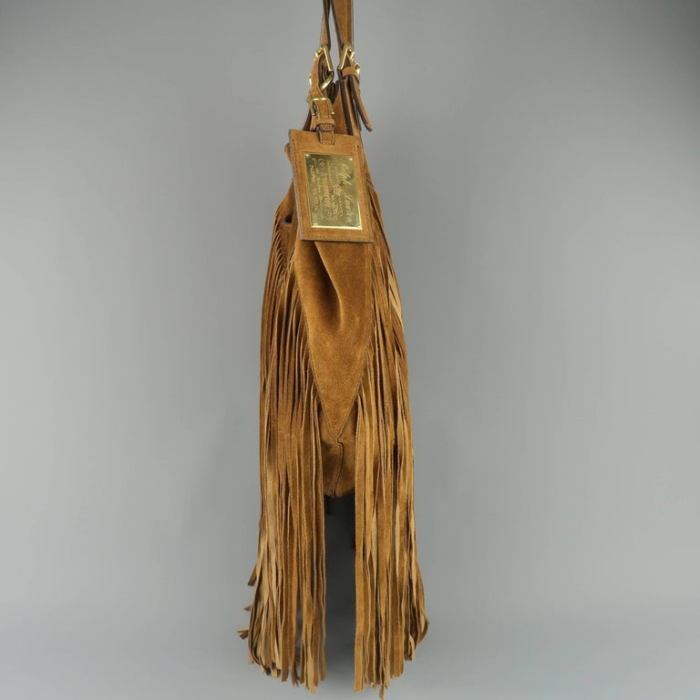 ralph lauren fringe hobo bag