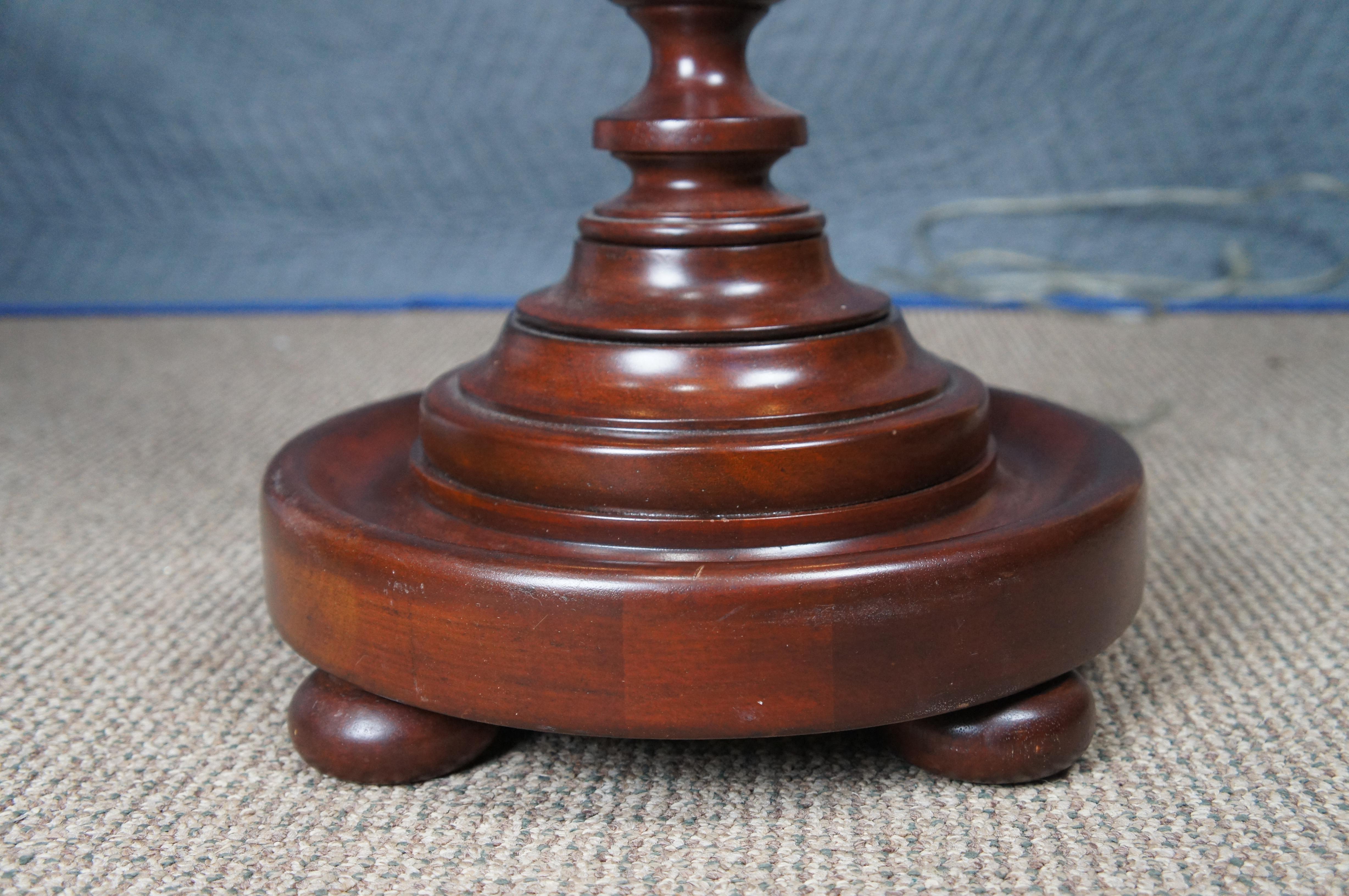 Ralph Lauren Traditional Mahogany Candle Stand Floor Lamp Adjustable Height 68