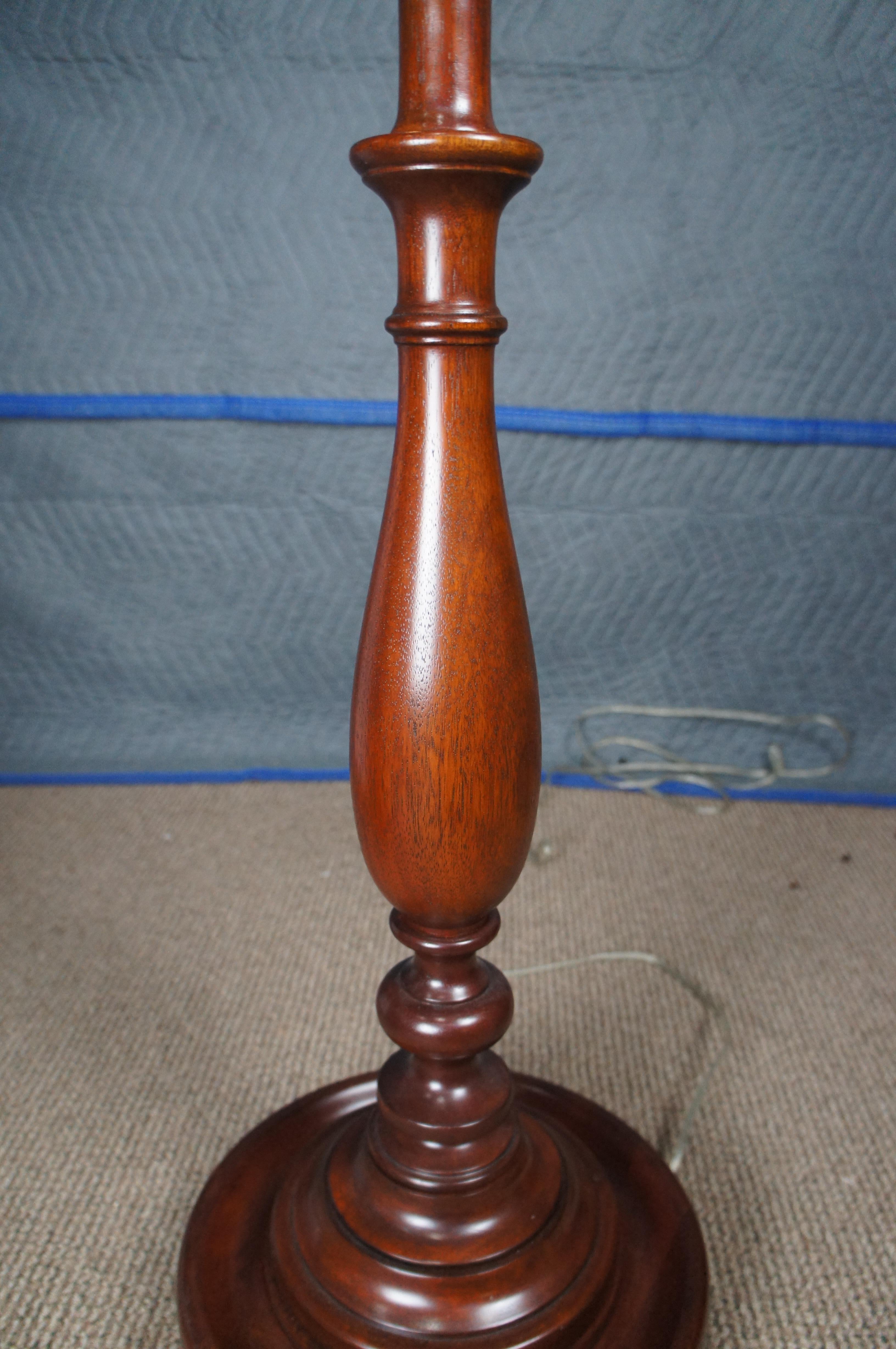20th Century Ralph Lauren Traditional Mahogany Candle Stand Floor Lamp Adjustable Height 68