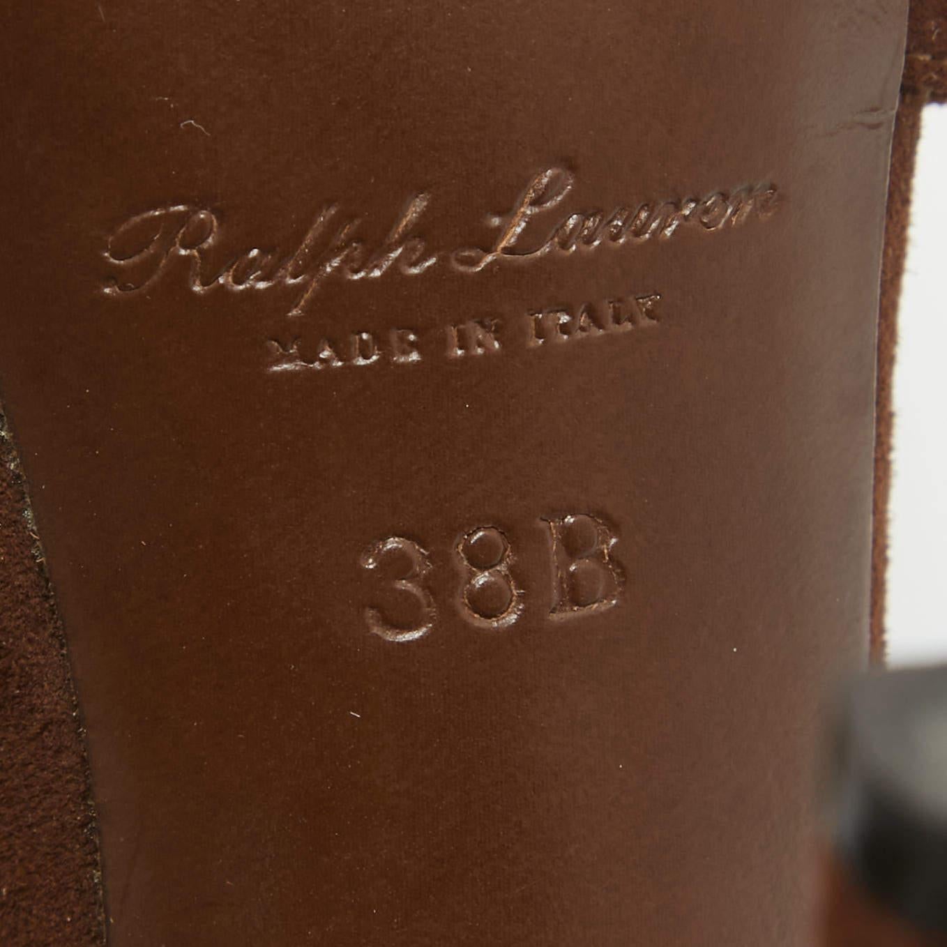 Ralph Lauren - Sandales en daim tricolores avec découpes à la cheville - Taille 38 en vente 3