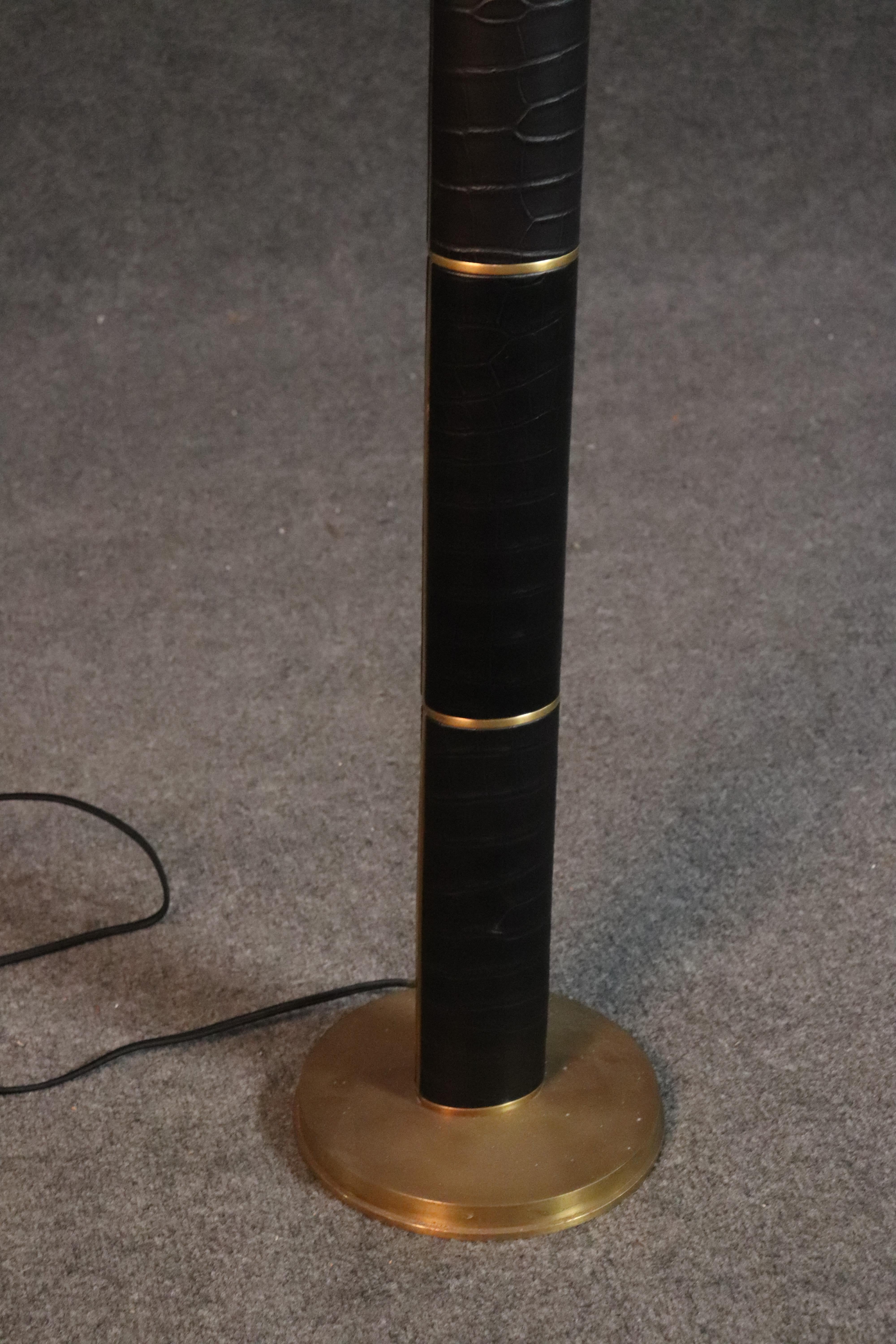This Ralph Lauren upper fifth floor lamp is less than 2 years old. It is a Classic in faux croc and brass with a gorgeous shade.