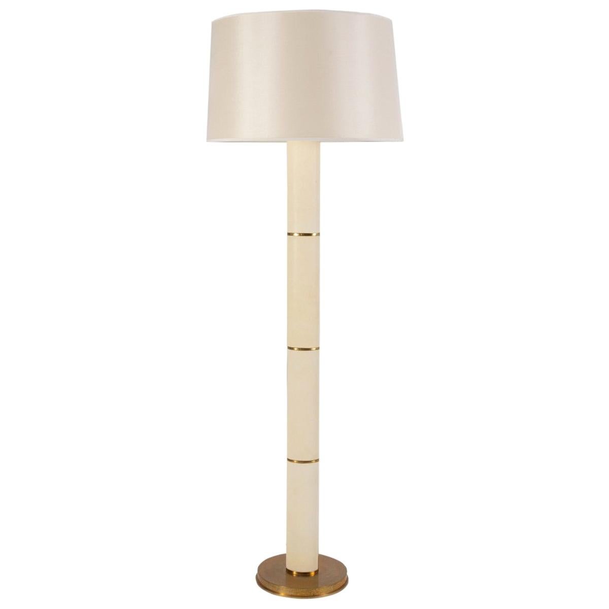 Ralph Lauren Upper Fifth Floor Lamp in Parchment Leather and Natural Brass with