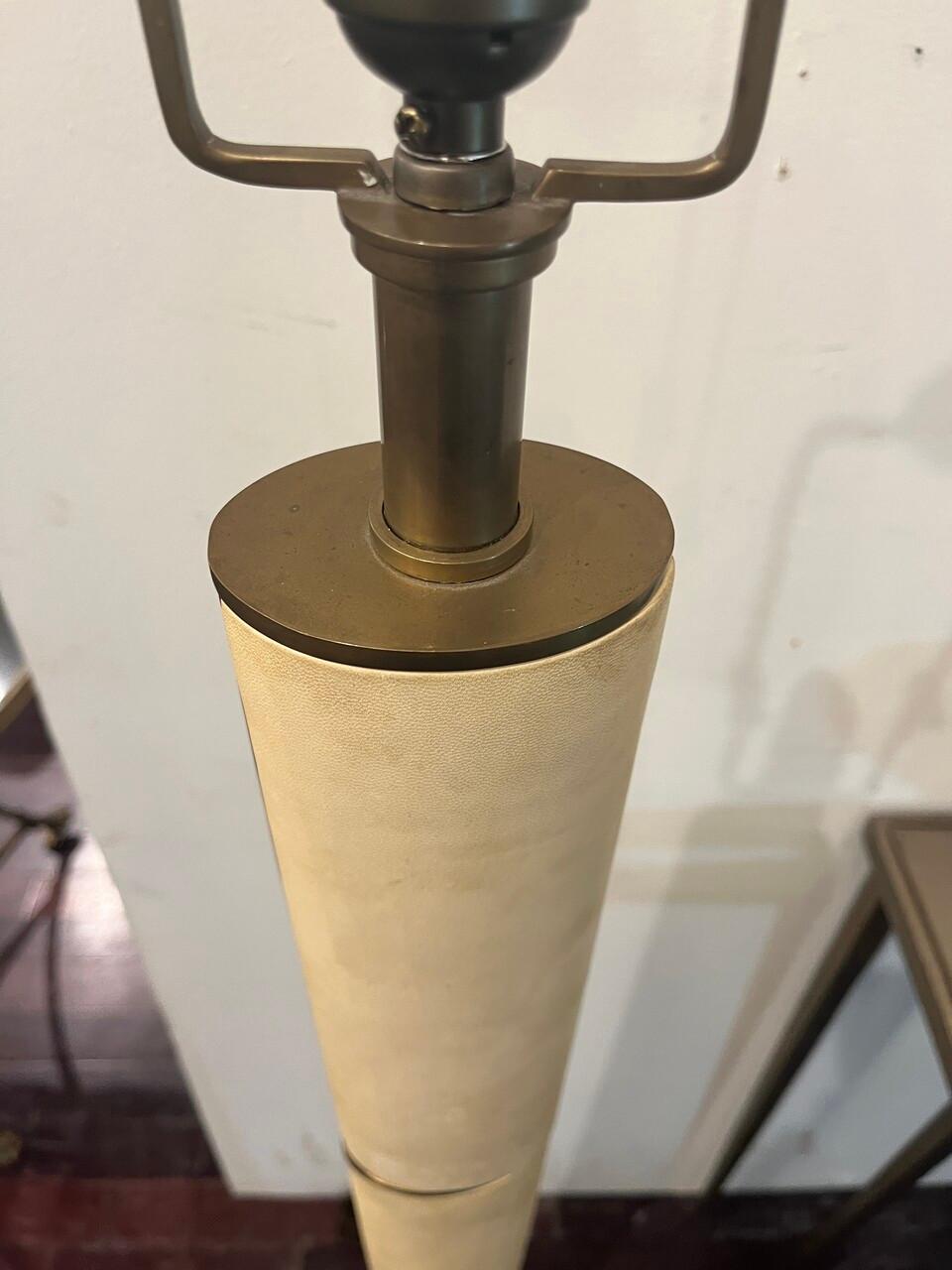 Modern Ralph Lauren Upper Fifth Floor Leather/ Brass Floor Lamp