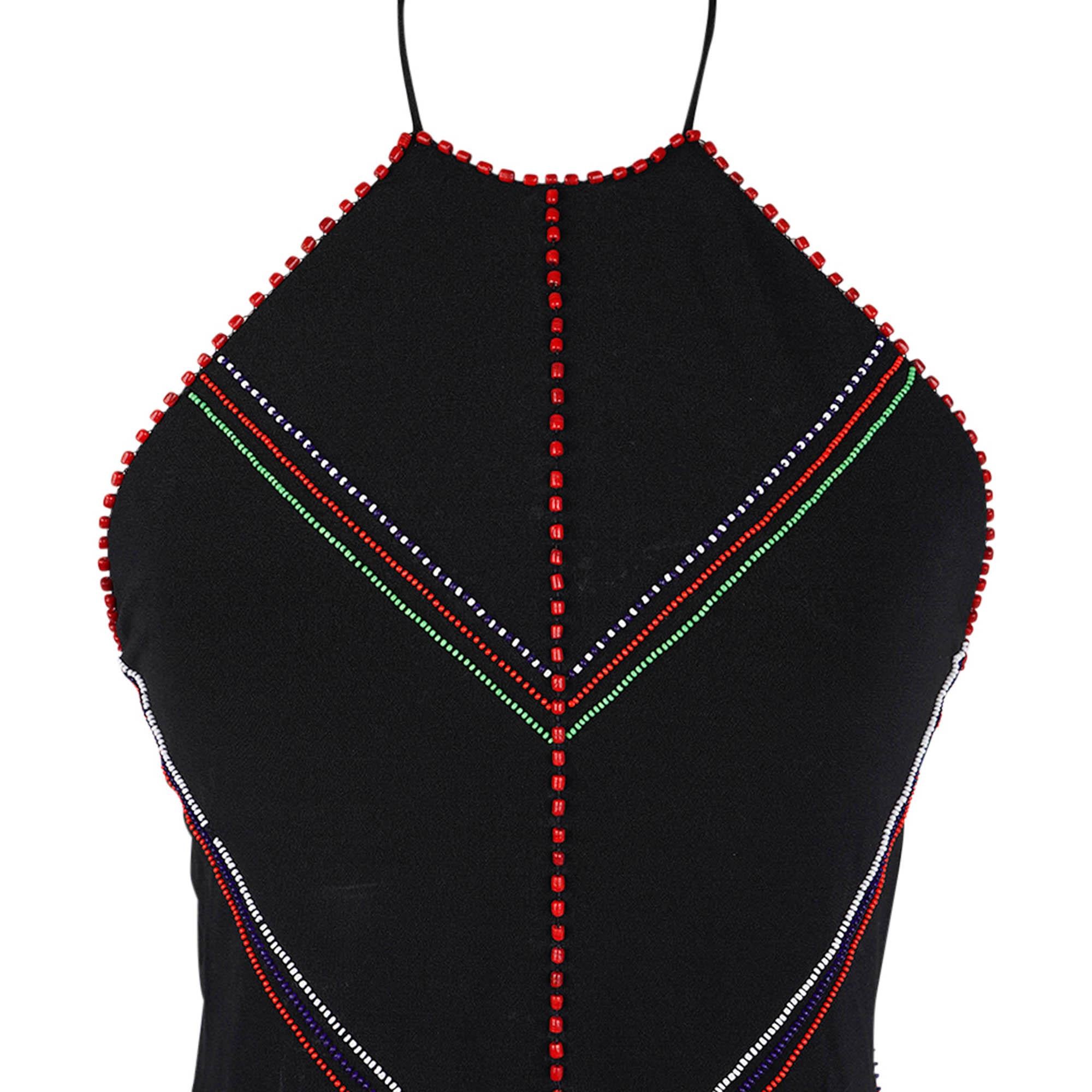 Ralph Lauren Vintage Halter Perlen Langes Schwarzes Kleid Purple Label im Angebot 2