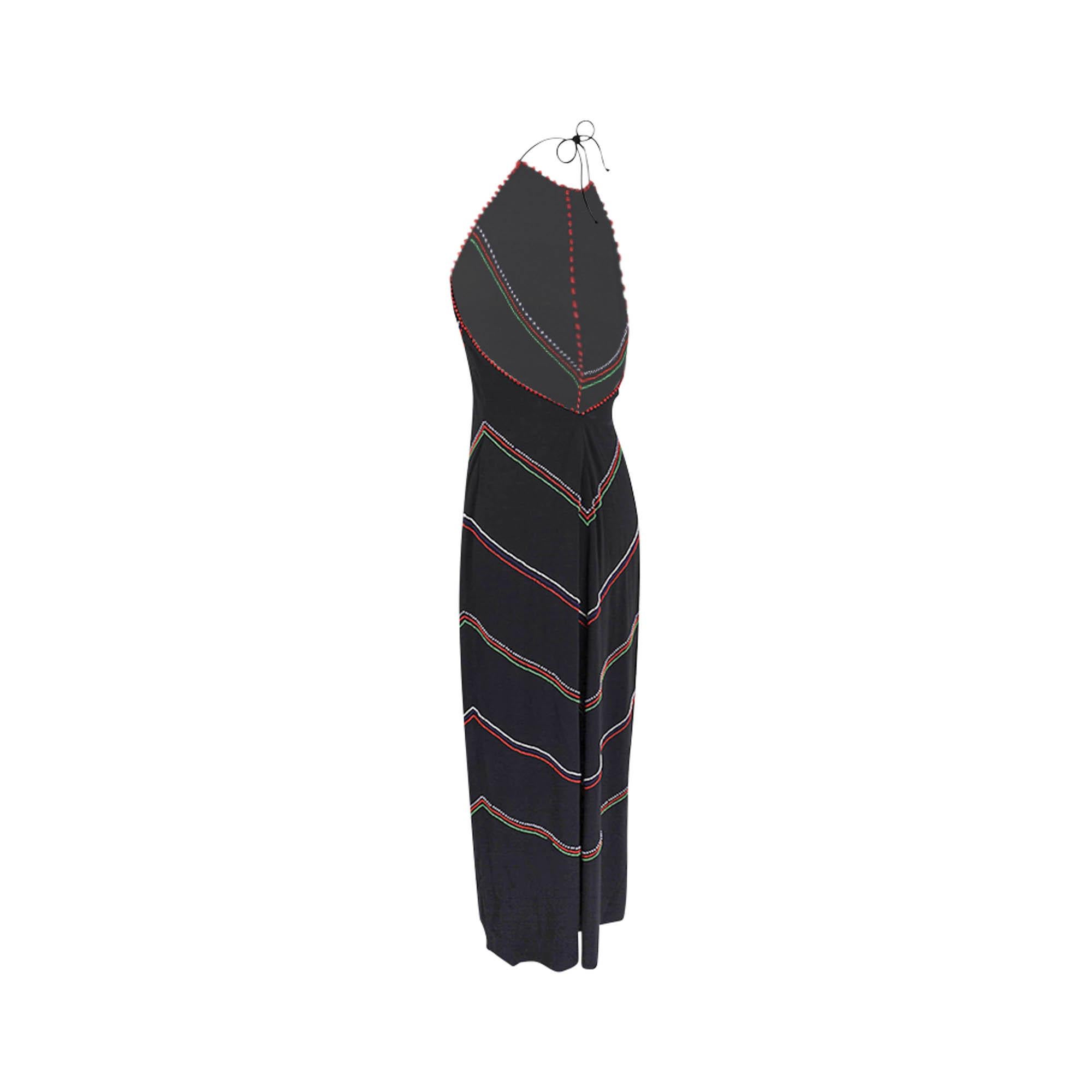 Ralph Lauren Vintage Halter Perlen Langes Schwarzes Kleid Purple Label im Angebot 4