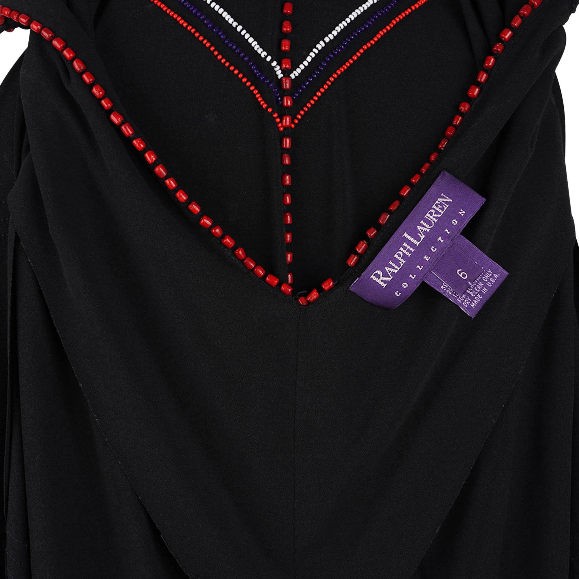 Ralph Lauren Vintage Halter Perlen Langes Schwarzes Kleid Purple Label im Angebot 5