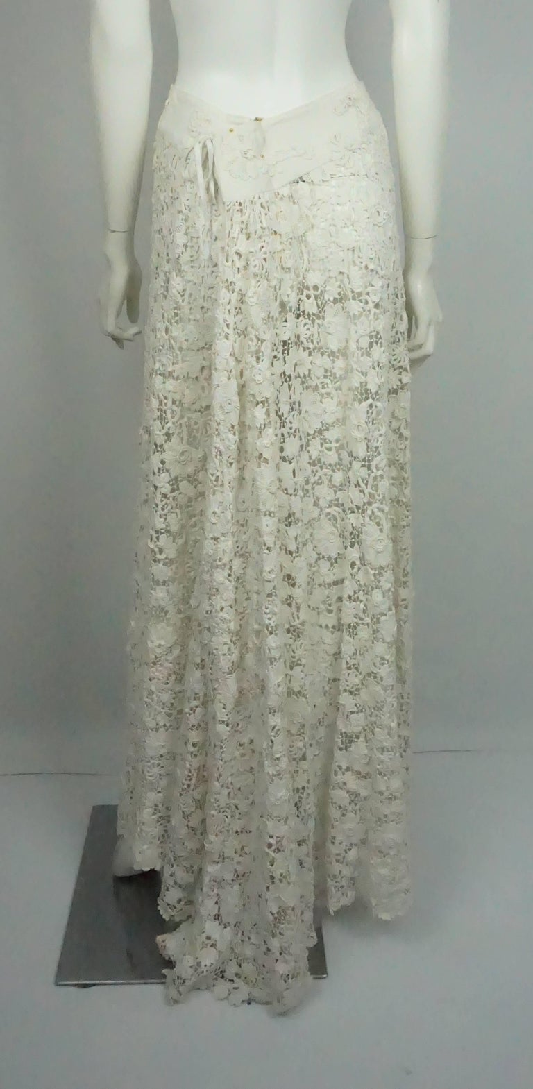 Ralph Lauren Vintage Ivory Irish Crochet 1900's Lace Skirt - NWT at ...