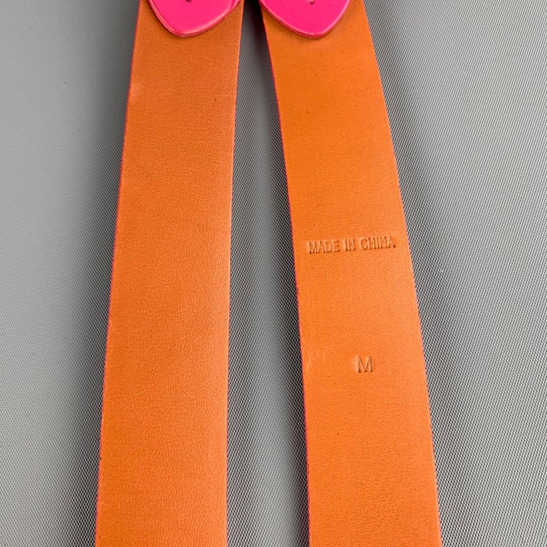 RALPH LAUREN Waist Size M Pink Leather Belt For Sale at 1stDibs display picture 3