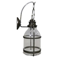 Ralph Lauren Wall Sconce in Aged Black Iron and Glass, 20th Century