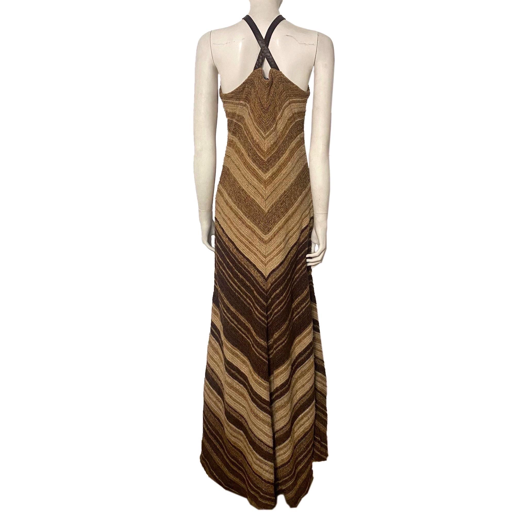 Brown Ralph Lauren country handknit maxi dress, 2010s c.