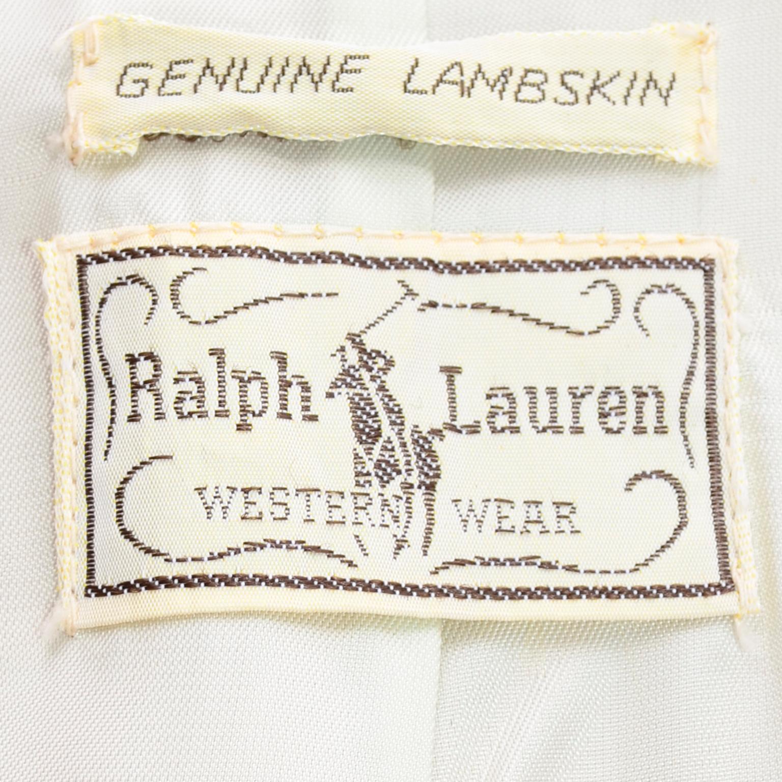 Ralph Lauren Western Wear Vintage Lambskin Leather Vest at 1stDibs ...