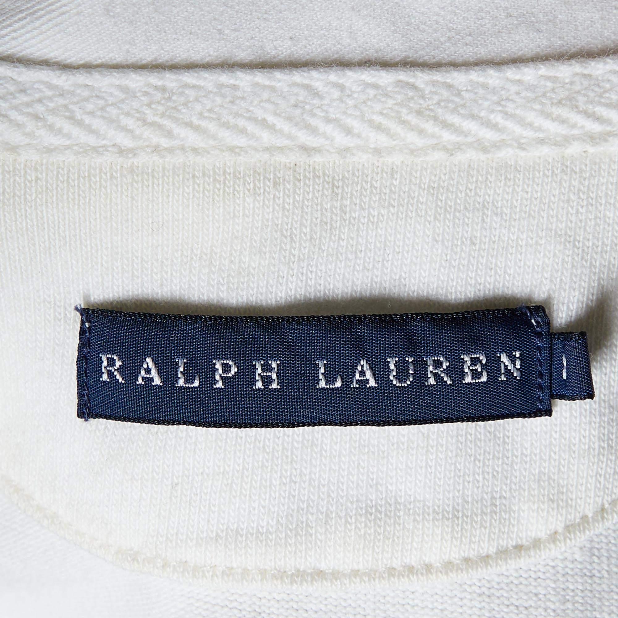 Ralph Lauren Polo de sport polo blanc à rayures chevron M Bon état - En vente à Dubai, Al Qouz 2