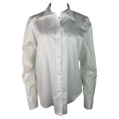 Blusa Ralph Lauren Blanca de Algodón con Botones, Talla Grande