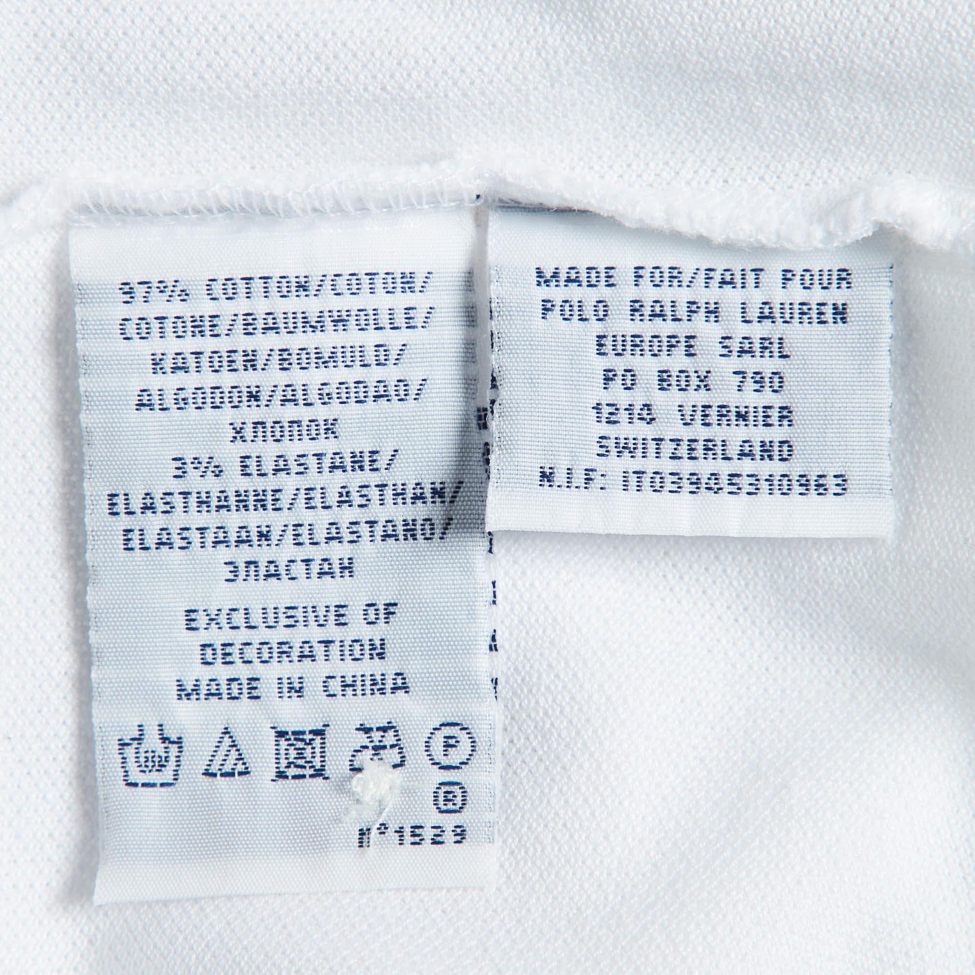 Polo Ralph Lauren Blanco Algodón Piqué Logotipo Adornado L en venta 1