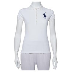 Ralph Lauren White Cotton Pique Skinny Polo T-Shirt S