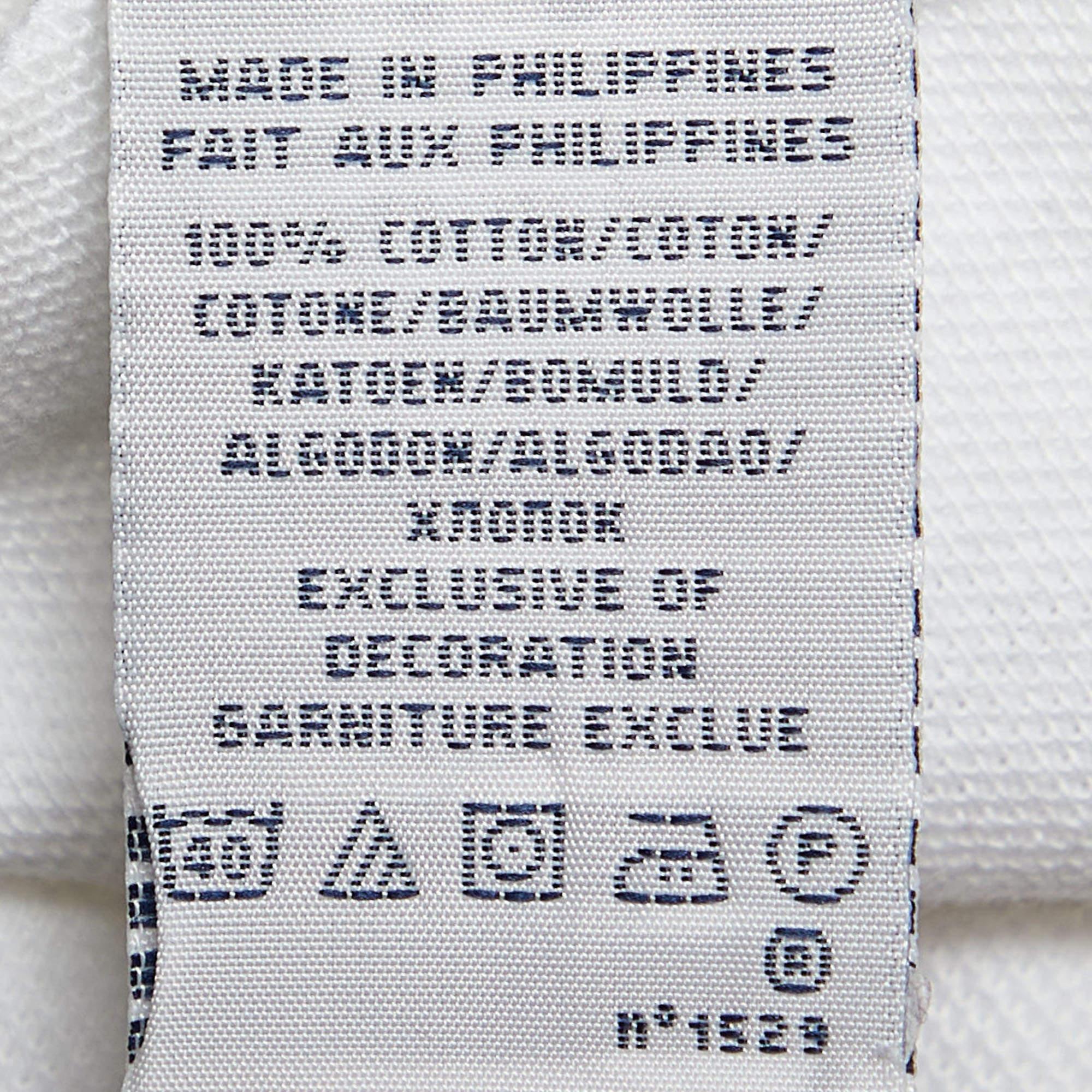 Ralph Lauren White Embroidered Cotton Knit Long Sleeve Polo T-Shirt L For Sale 3