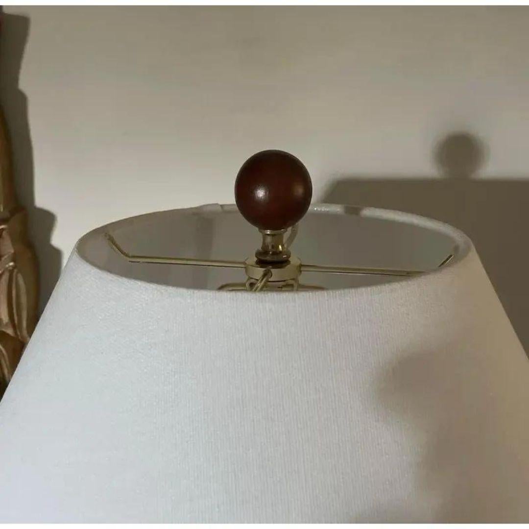 Ralph Lauren Weiß glasierte Keramik-Krakel-Doppelkürbis- Ingwerglas-Lampen aus Keramik - ein Paar 2