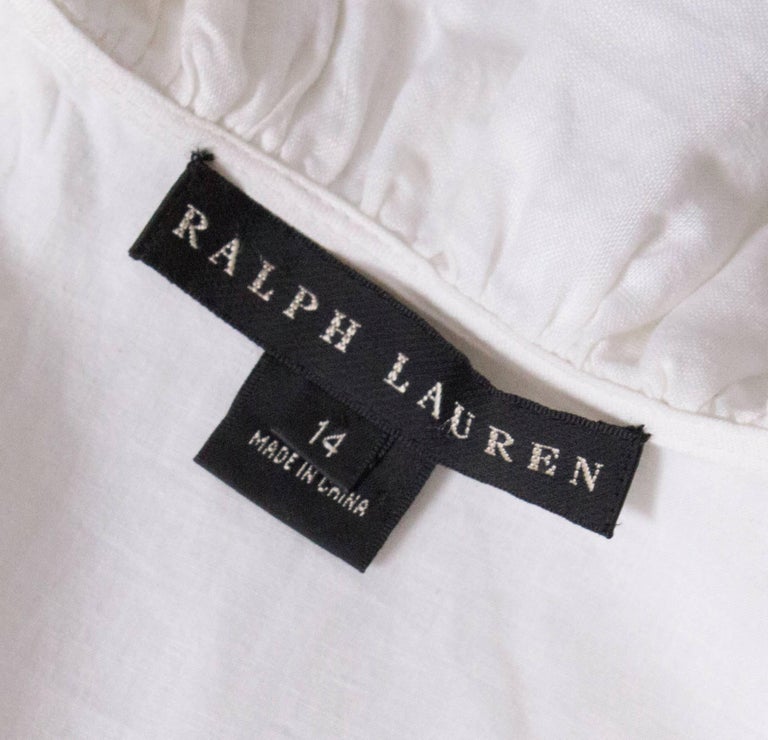 Ralph Lauren White Linen Blouse For Sale at 1stDibs | white linen blouses
