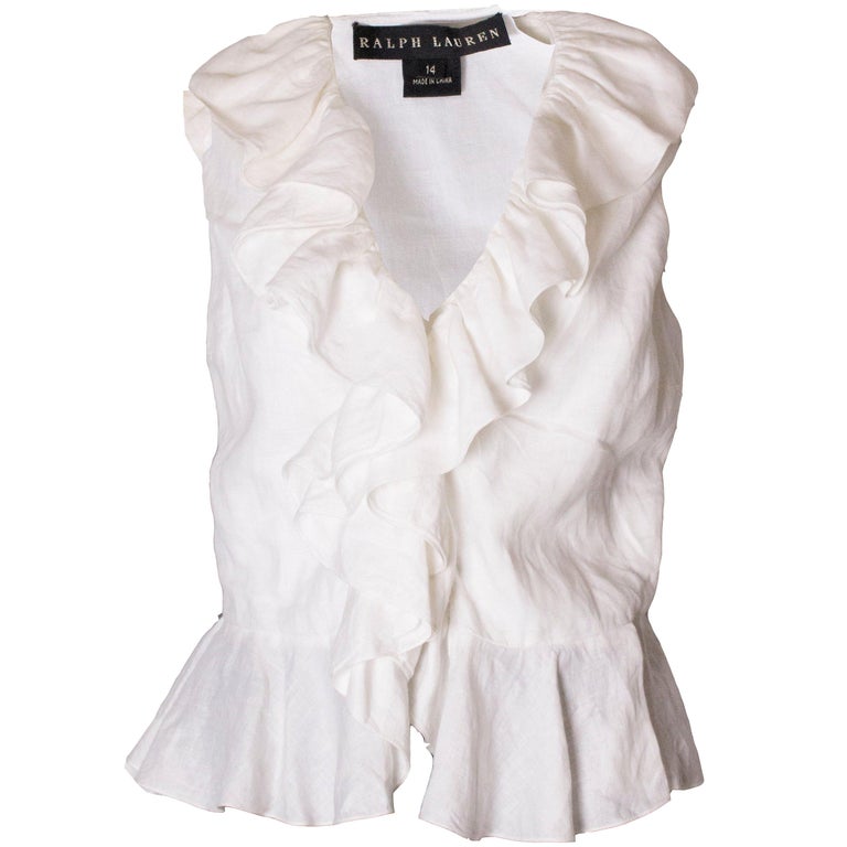 Ralph Lauren White Linen Blouse For Sale at 1stDibs | ralph lauren white  blouse, ralph lauren white linen shirt, white linen blouses