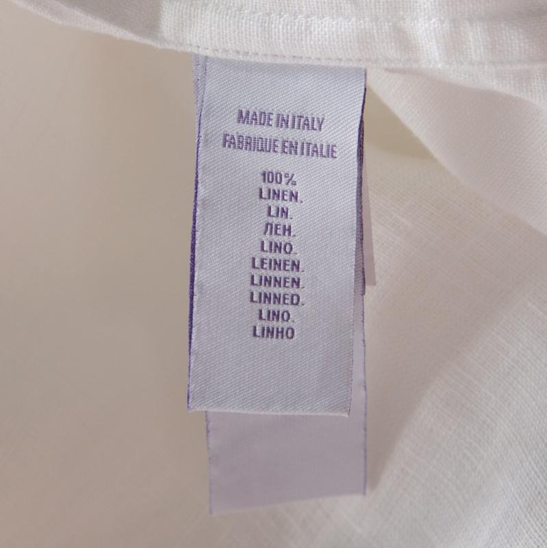 Men's Ralph Lauren White Linen Long Sleeve Button Front Shirt XXL