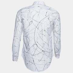 Ralph Lauren White Printed Cotton Buttoned Down Shirt M