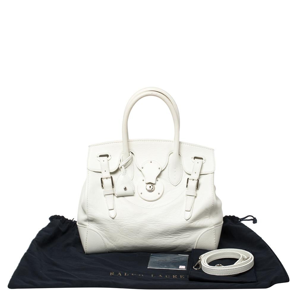Ralph Lauren White Soft Leather Ricky Tote 2