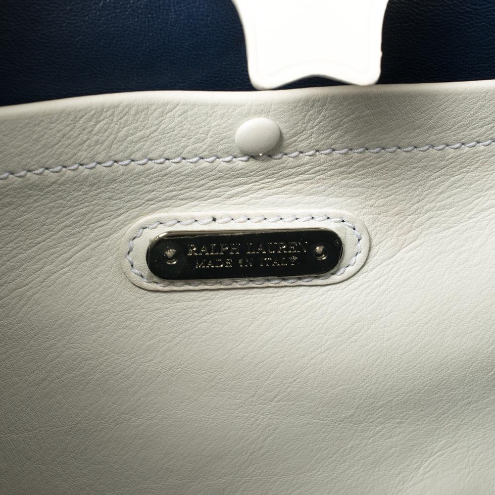 Ralph Lauren White Soft Leather Ricky Tote 4