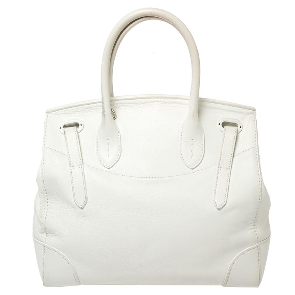 Ralph Lauren White Soft Leather Ricky Tote at 1stDibs