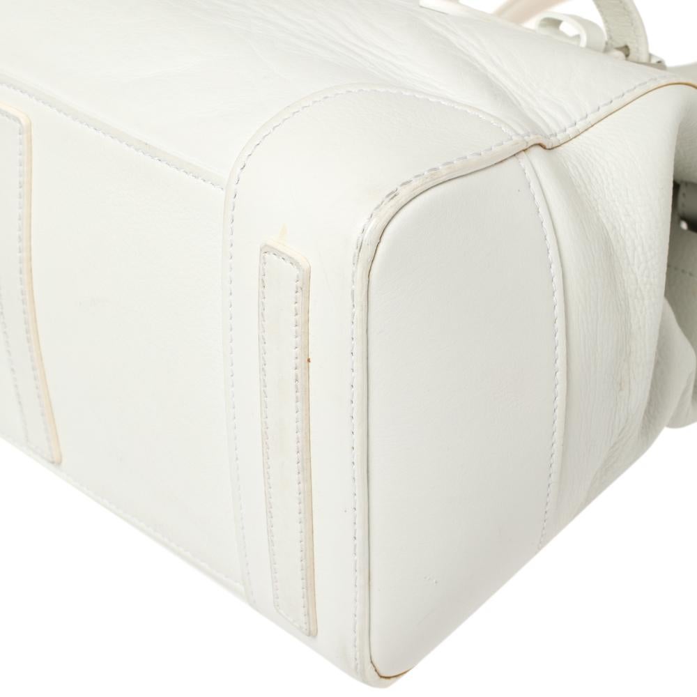 Ralph Lauren White Soft Leather Ricky Tote In Good Condition In Dubai, Al Qouz 2