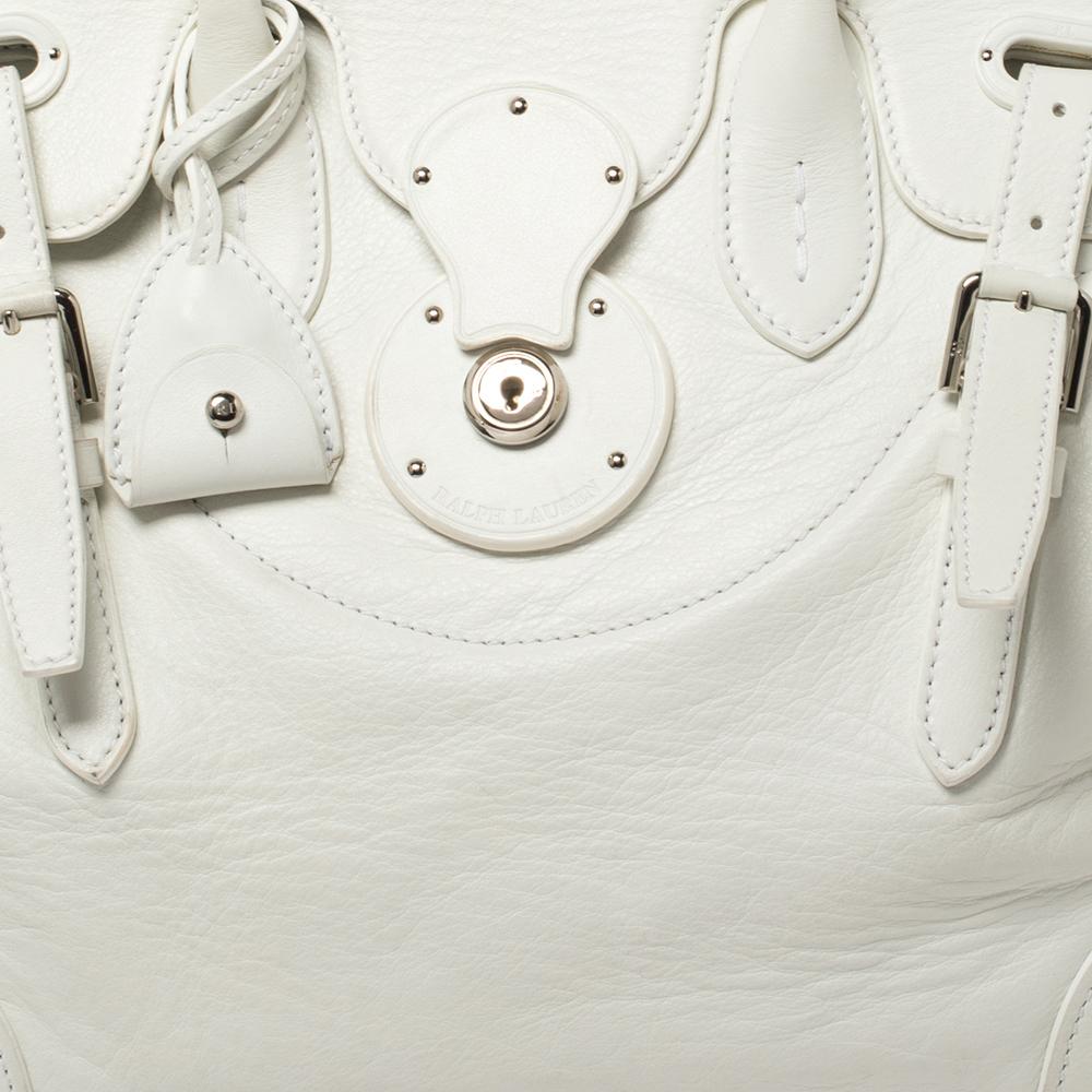 Ralph Lauren White Soft Leather Ricky Tote 1