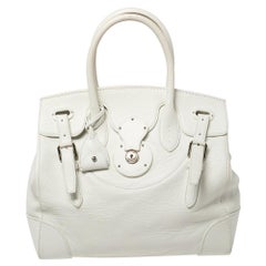 Ralph Lauren White Soft Leather Ricky Tote