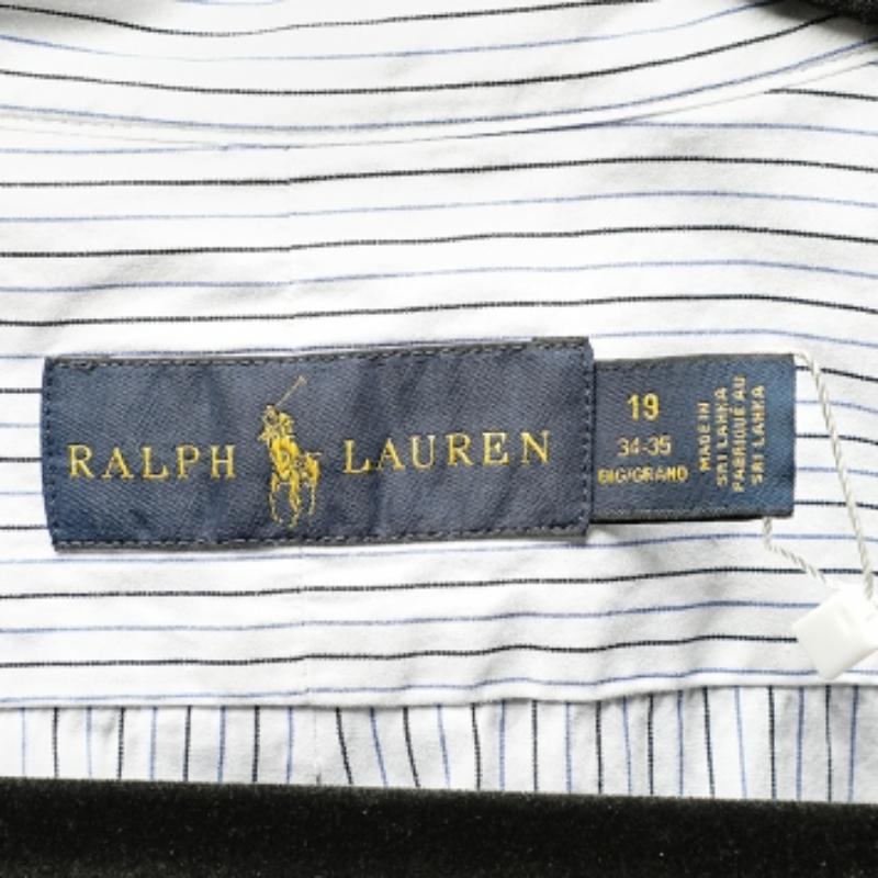 Ralph Lauren - Camicia in cotone a righe bianche con bottoni sul davanti 3XB In condizioni buone in vendita a Dubai, Al Qouz 2