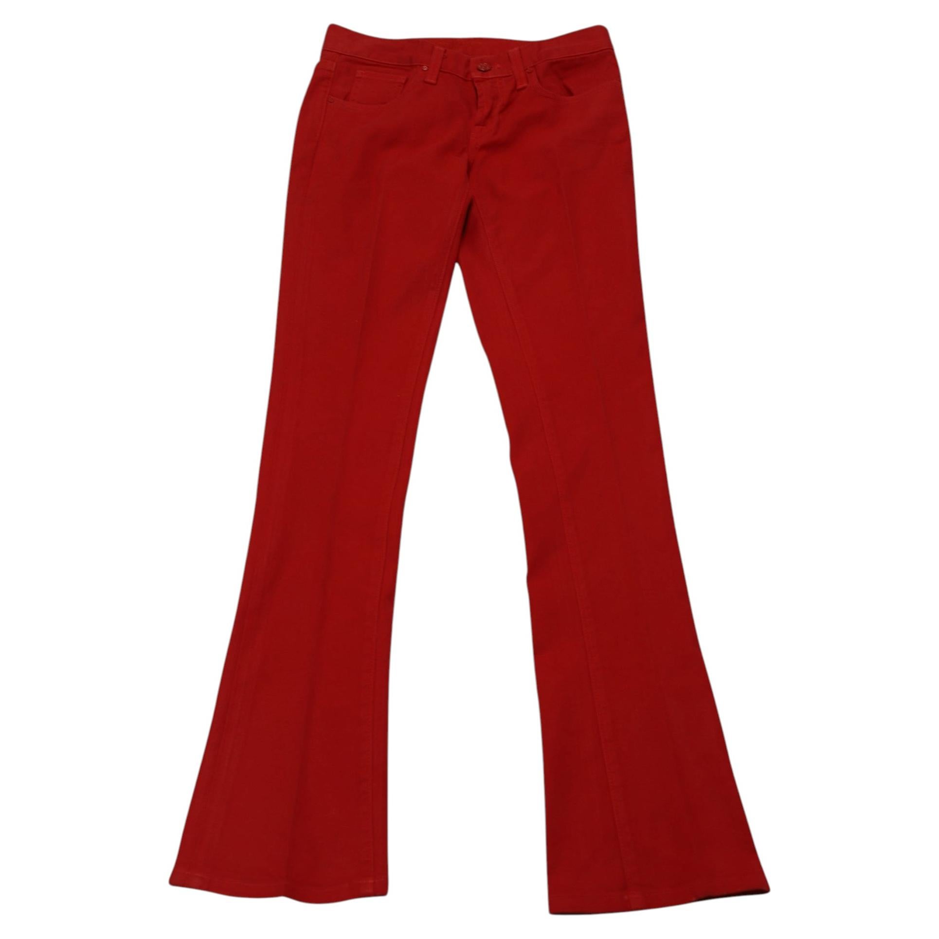 Ralph Lauren Wide Leg Jeans in Red Cotton