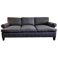 Ralph Lauren Windowpane Wool Sawyer Sofa, Black & White, 3-seater, CLEARANCE 