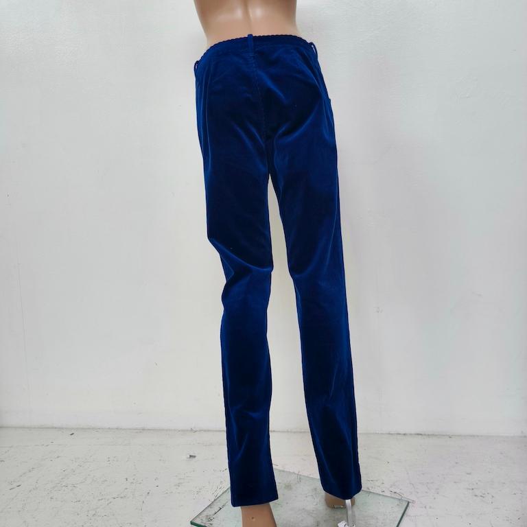 Ralph Lauren Woman cobalt-blue corduroy straight-leg trousers – size US 6 / IT 4 in vendita 7