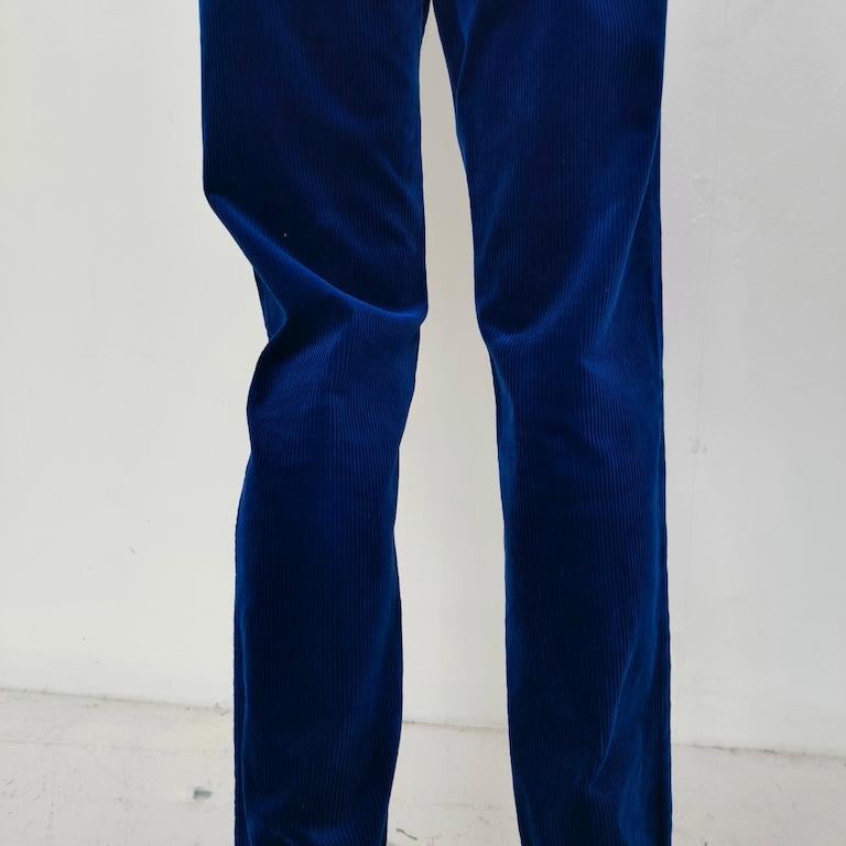 Ralph Lauren Woman cobalt-blue corduroy straight-leg trousers – size US 6 / IT 4 in vendita 10