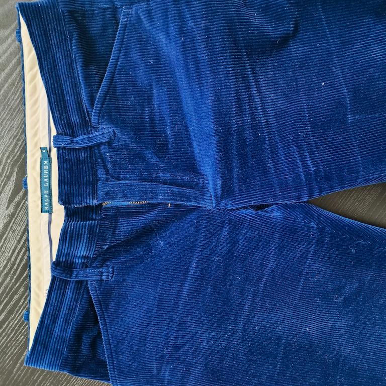 Ralph Lauren Woman cobalt-blue corduroy straight-leg trousers – size US 6 / IT 4 in vendita 12