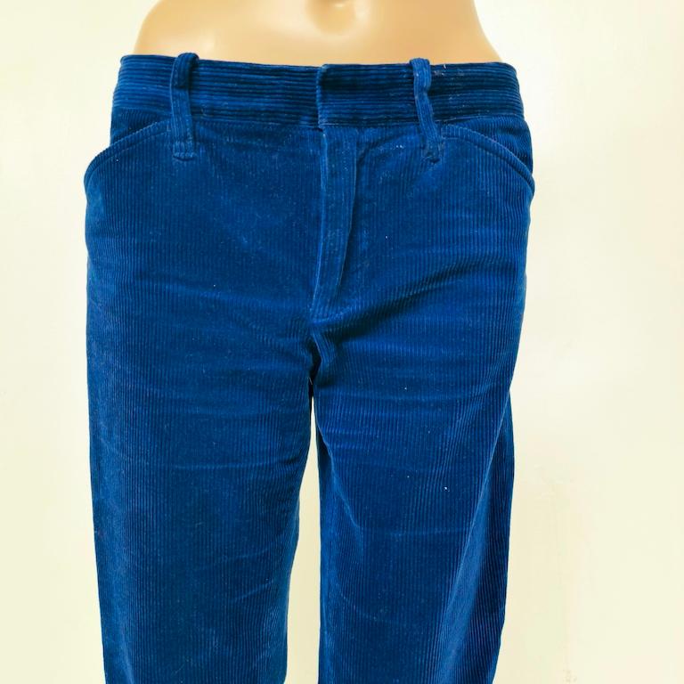 Ralph Lauren Woman cobalt-blue corduroy straight-leg trousers – size US 6 / IT 4 in vendita 3