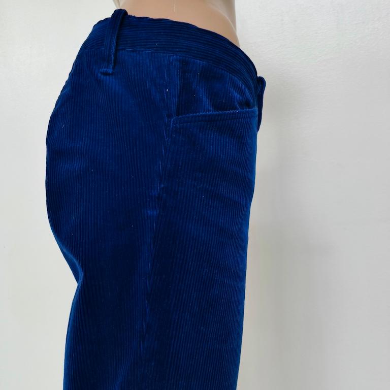 Ralph Lauren Woman cobalt-blue corduroy straight-leg trousers – size US 6 / IT 4 in vendita 4
