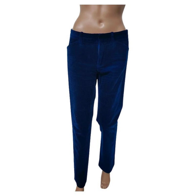 Pantalon droit en velours côtelé bleu cobalt Ralph Lauren Woman