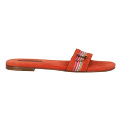 Ralph Lauren Women  Slippers Orange Leather US 8