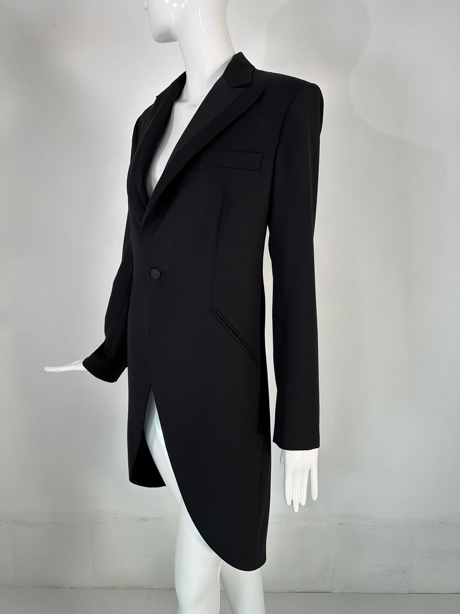 Ralph Lauren Women's Black Fine Wool & Silk Cutaway Evening Tail Coat 8 en vente 7
