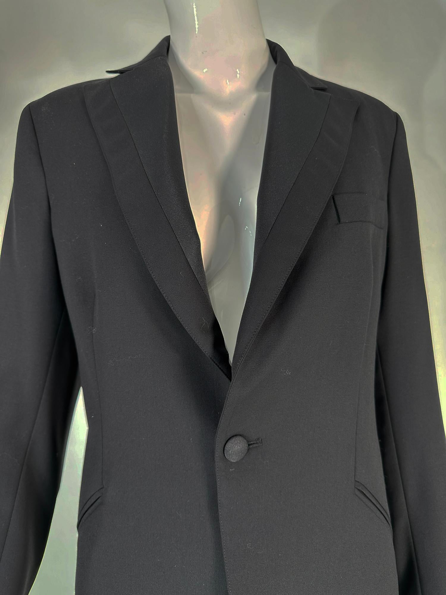 Ralph Lauren Women's Black Fine Wool & Silk Cutaway Evening Tail Coat 8 For Sale 9