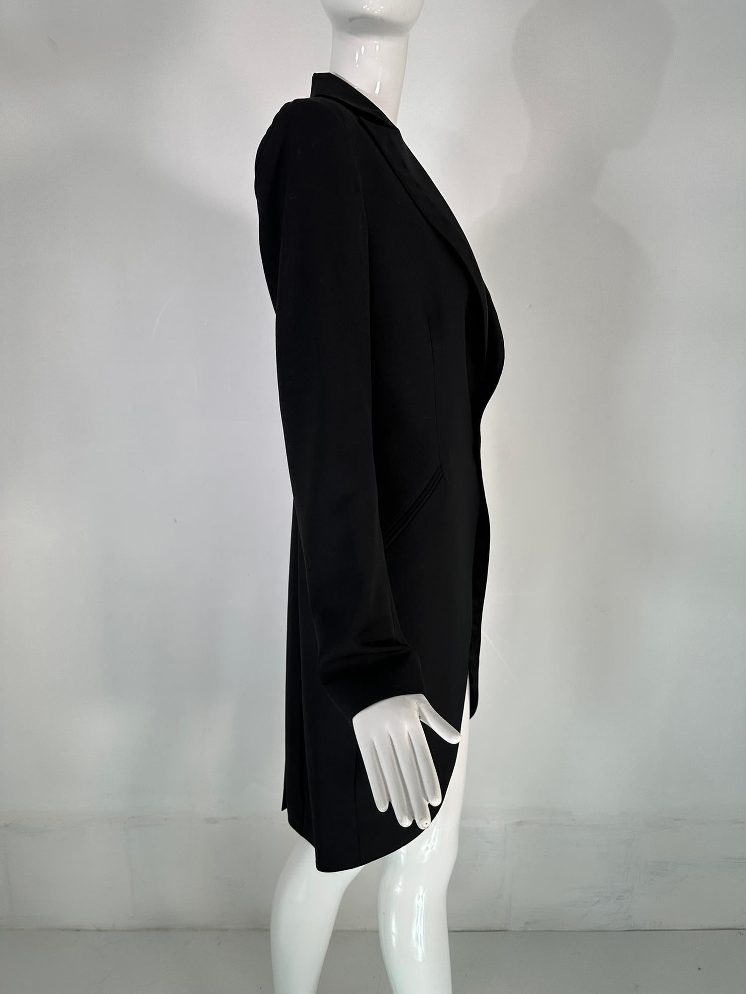 Ralph Lauren Women's Black Fine Wool & Silk Cutaway Evening Tail Coat 8 In Excellent Condition For Sale In West Palm Beach, FL