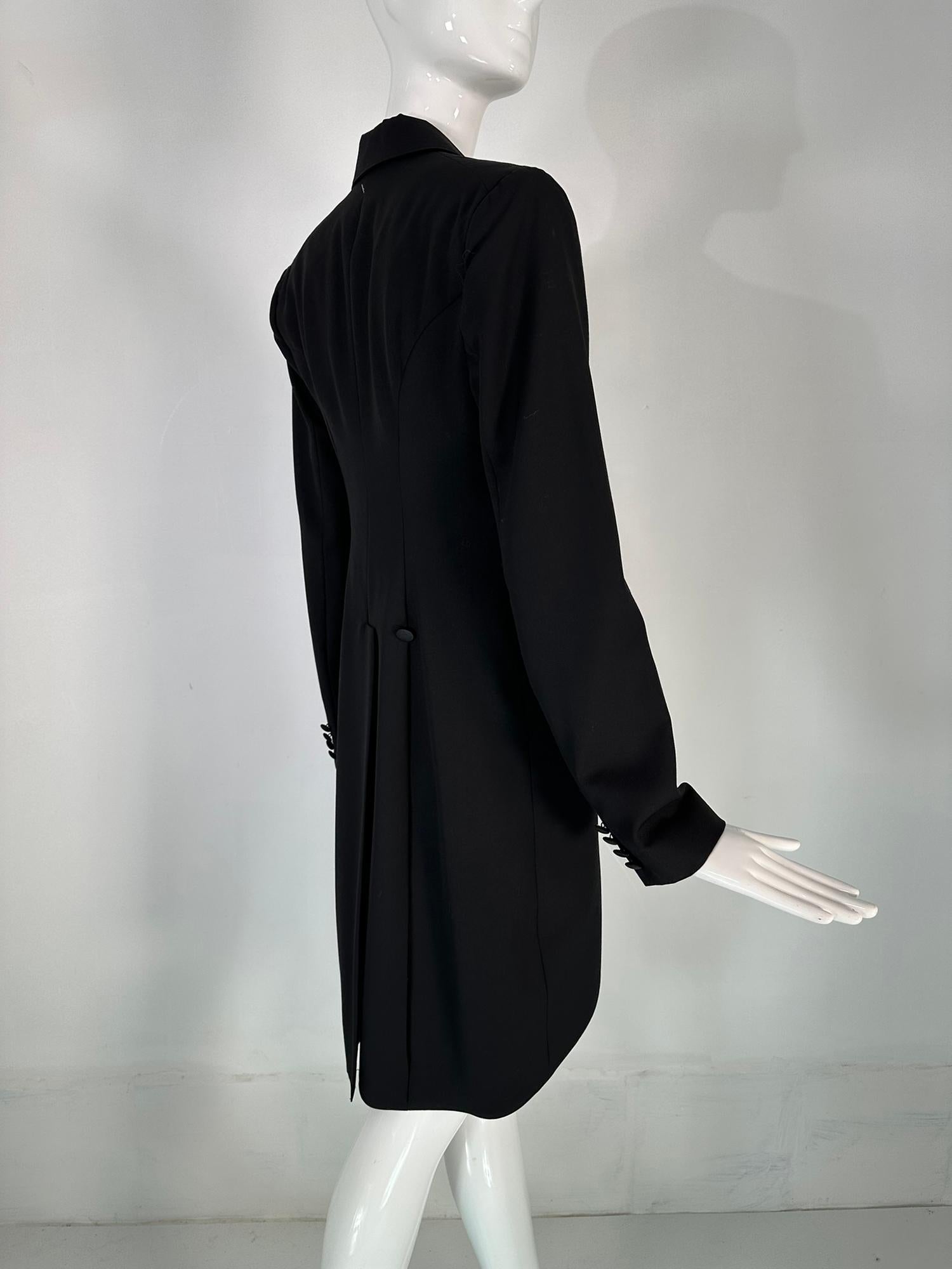 Ralph Lauren Women's Black Fine Wool & Silk Cutaway Evening Tail Coat 8 For Sale 1