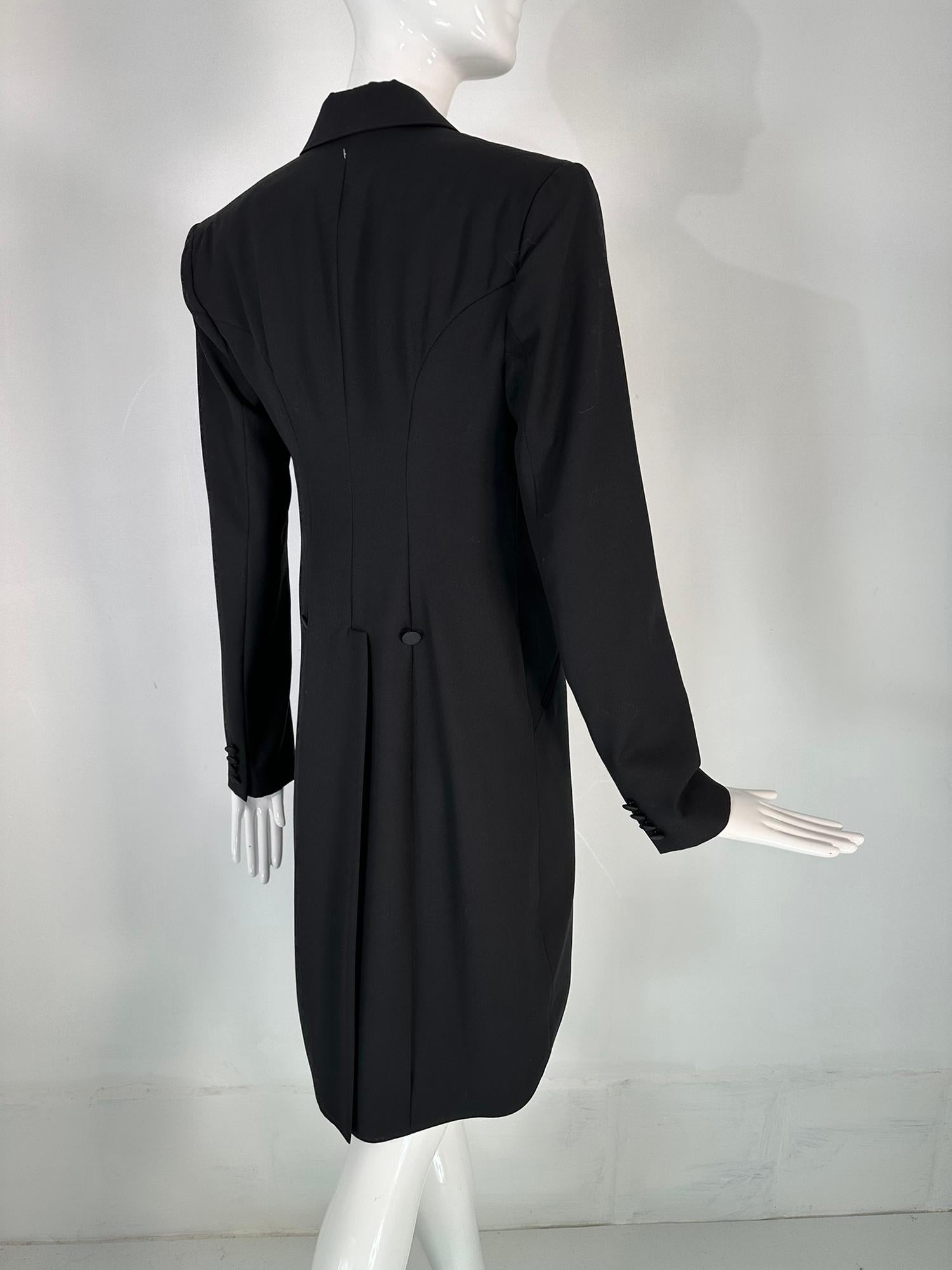Ralph Lauren Women's Black Fine Wool & Silk Cutaway Evening Tail Coat 8 For Sale 2